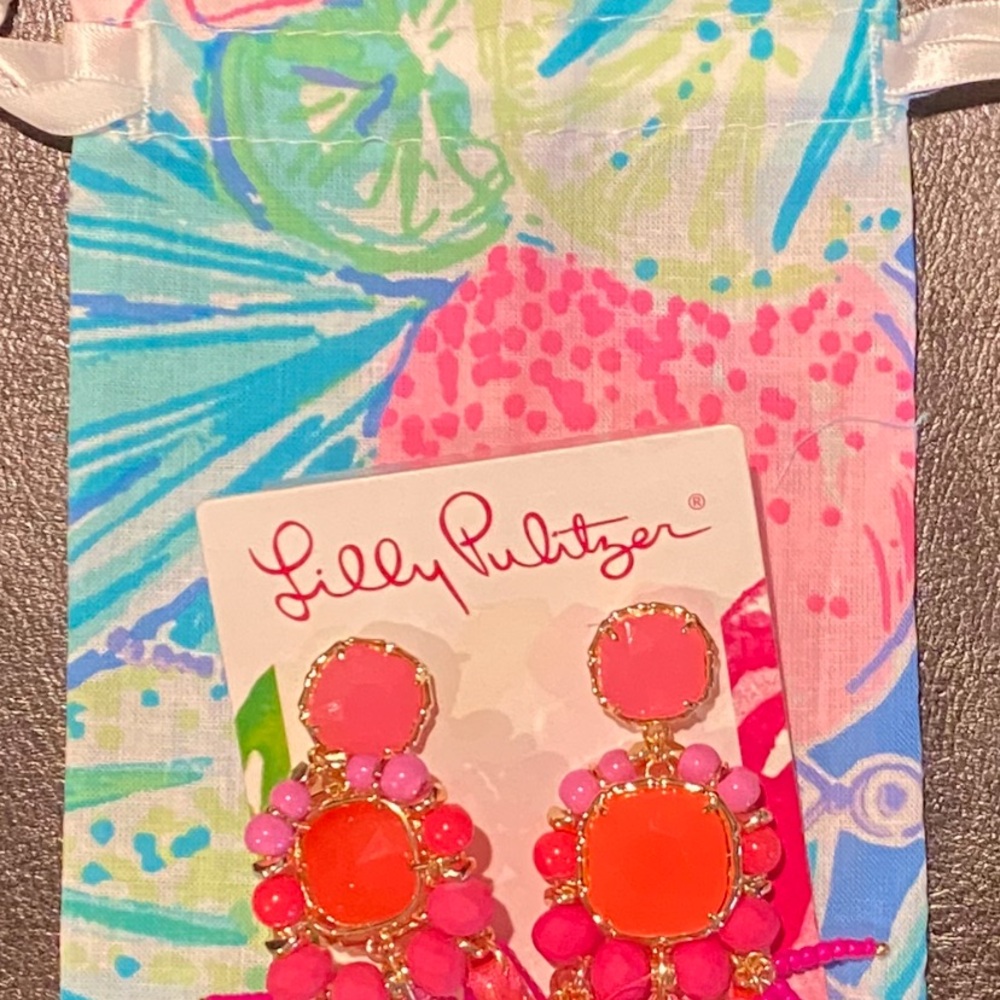 Lilly Pulitzer Pink and Orange Floral Jewelry